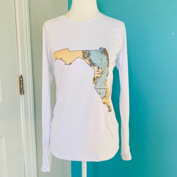 NEW without TAGS Vapor long sleeve rash guard w map of Jacksonville, Florida - Picture 2 of 9